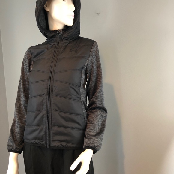 NWT Under Amour H ColoGear Hoodie Black and Gray - Picture 4 of 11
